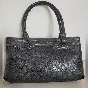 Liz Claiborne Vintage Y2K Black Faux Leather Mini Satchel Handbag